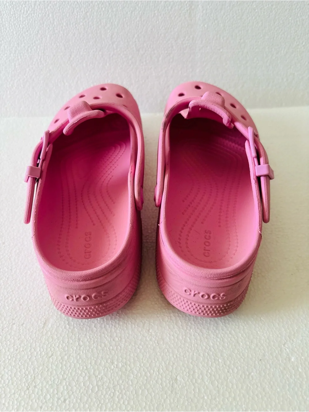 Kid’s Crocs Pink Mary Jane Foam Clogs